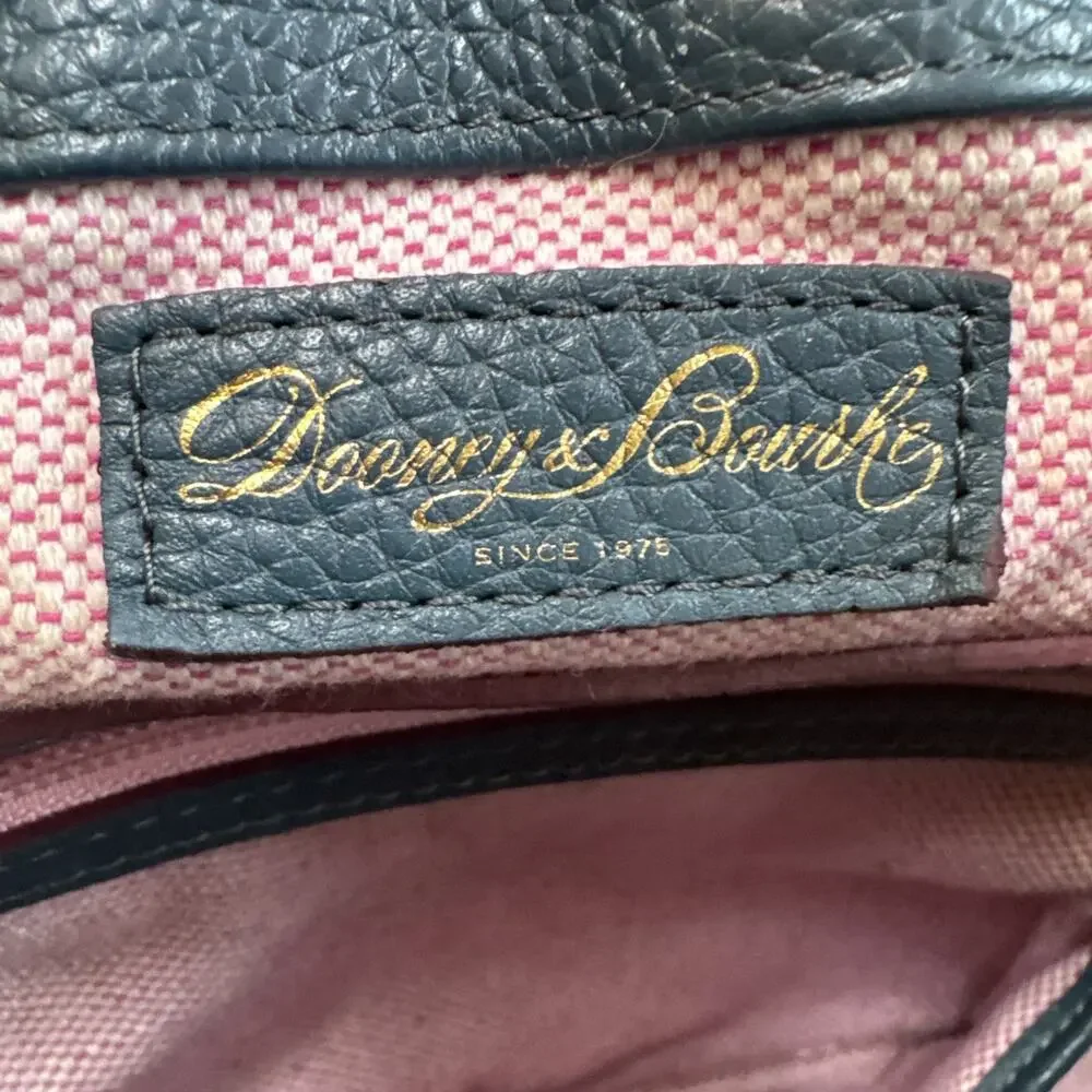 Dooney & Bourke Logo Lock Hobo Satchel Bag‎ Shoulder Purse Blue Leather READ